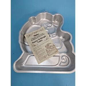 Vintage Wilton Cake Pan Mold 1984 Santa And Sleigh 2105-3235